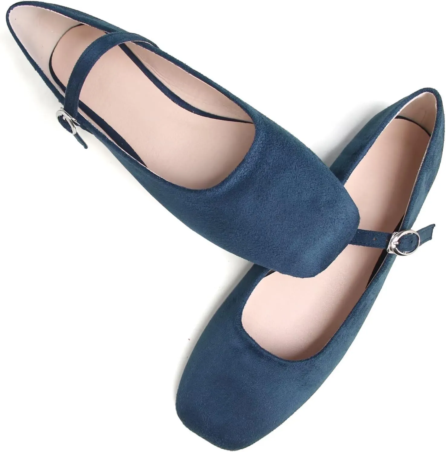 Stunner Womens Mary Jane Flats Round Toe Ballet Flats Stylish Leather Flats One Line Strap Slip On Flat Shoes