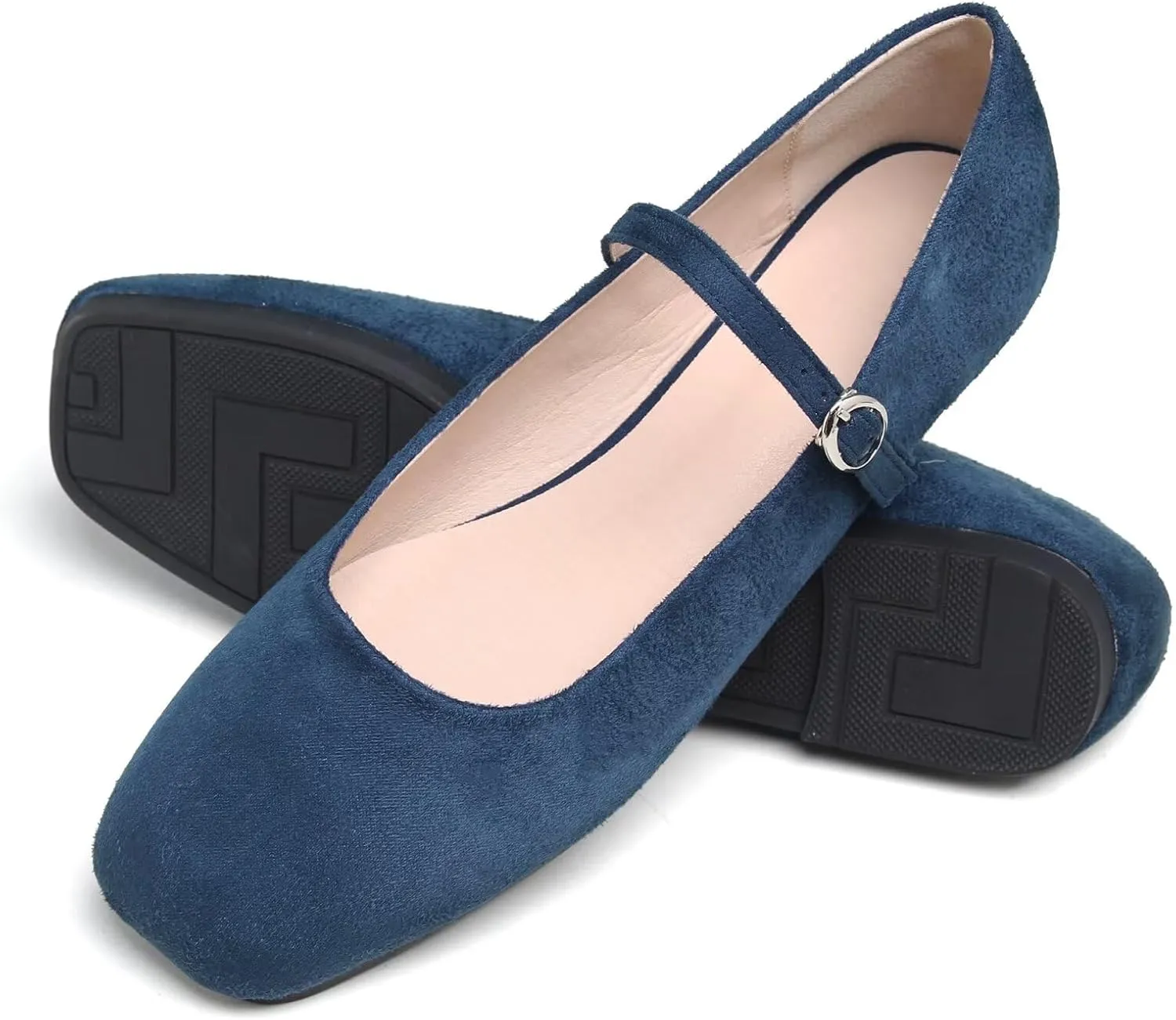 Stunner Womens Mary Jane Flats Round Toe Ballet Flats Stylish Leather Flats One Line Strap Slip On Flat Shoes