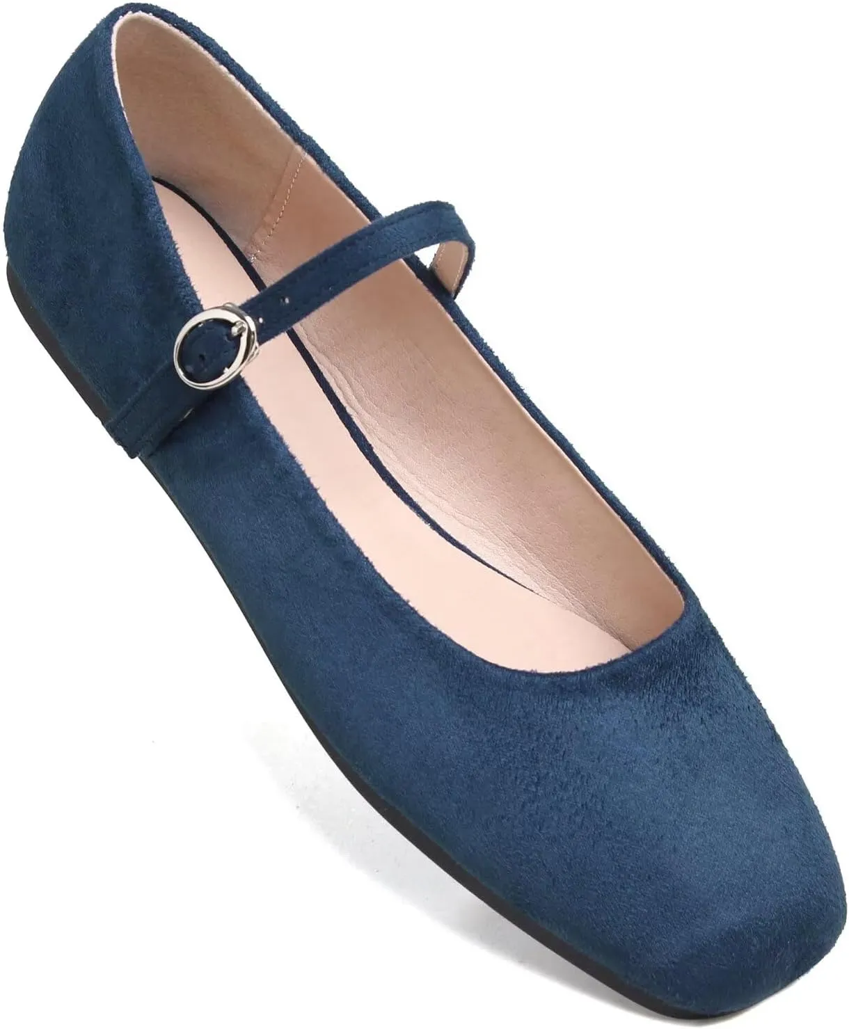Stunner Womens Mary Jane Flats Round Toe Ballet Flats Stylish Leather Flats One Line Strap Slip On Flat Shoes
