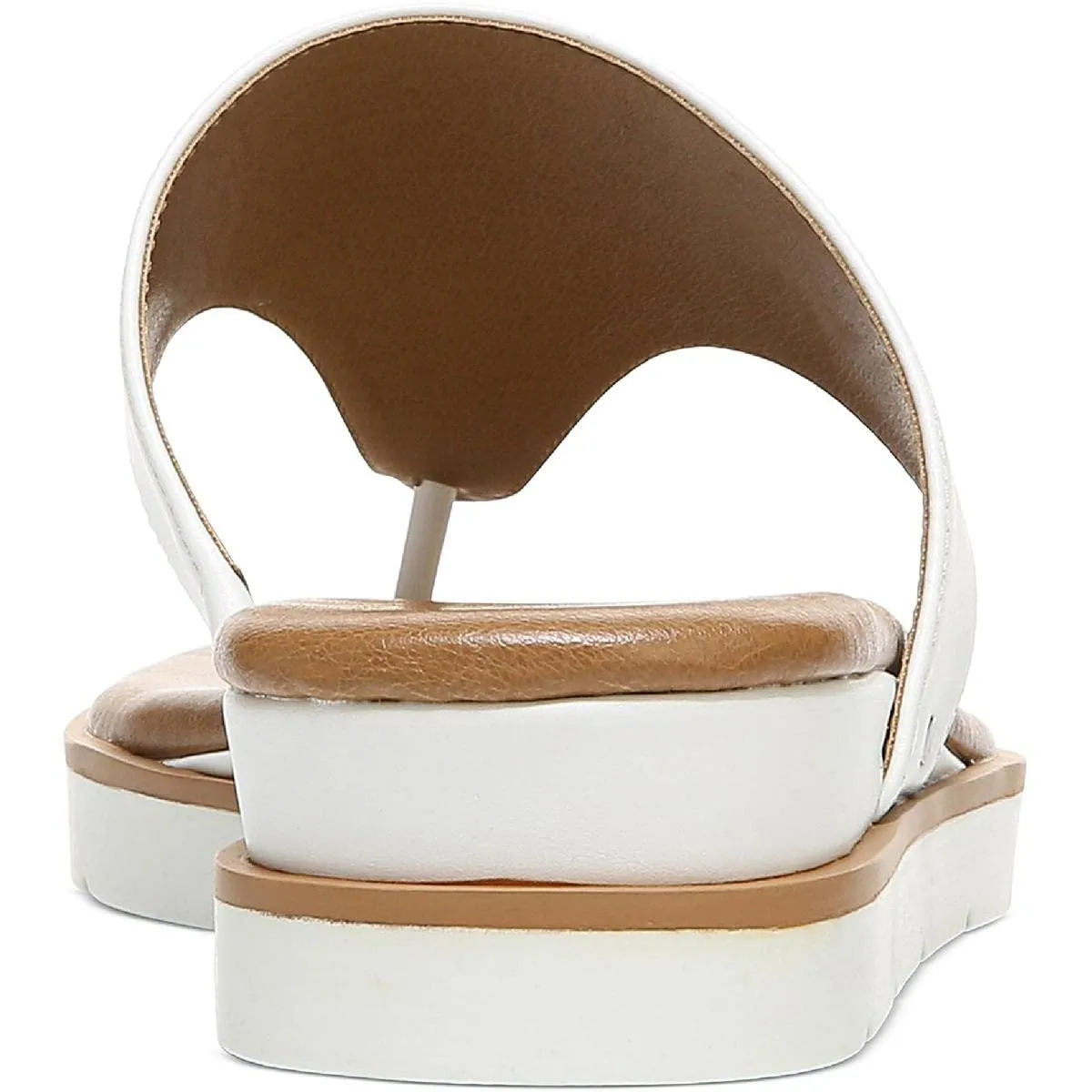 Style & Co. Womens Emmaa Faux Leather Thong Flat Sandals White 7 Medium (B,M)