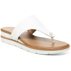 Style & Co. Womens Emmaa Faux Leather Thong Flat Sandals White 7 Medium (B,M)