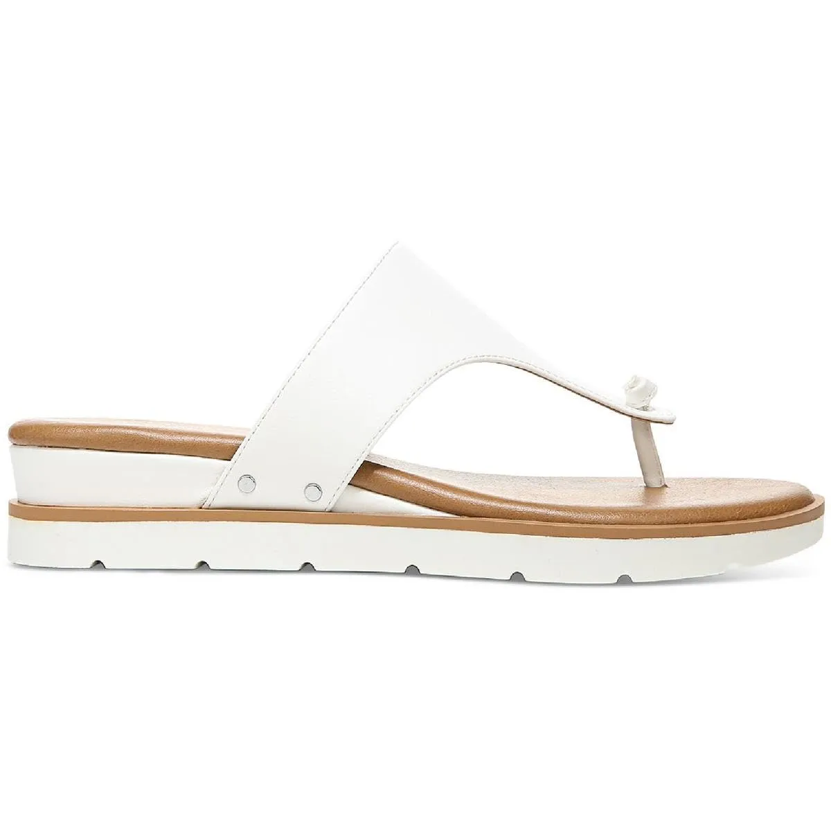Style & Co. Womens Emmaa Faux Leather Thong Flat Sandals White 7 Medium (B,M)