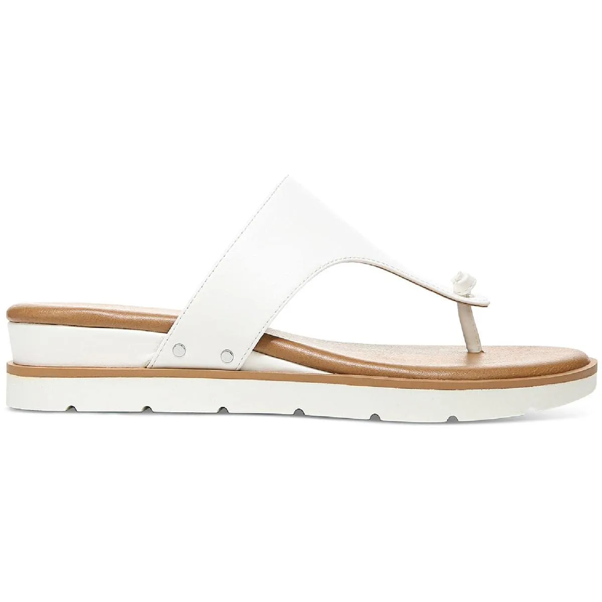 Style & Co. Womens Emmaa Faux Leather Thong Flat Sandals White 7 Medium (B,M)
