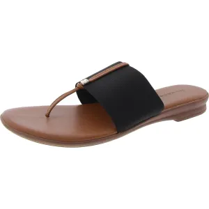 Style & Co. Womens Italiaa Canvas Stretch Thong Sandals Black 7.5 Medium (B,M)