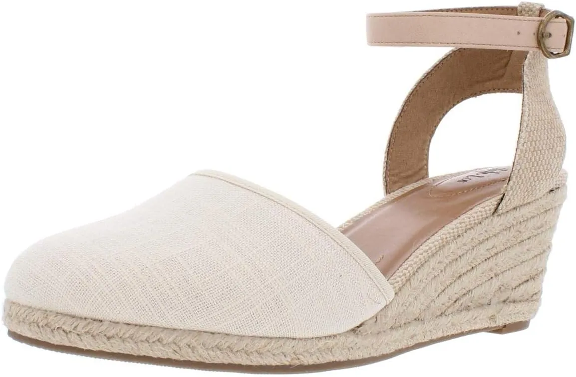 Style & Co. Womens Mailena Canvas Closed Toe Wedge Sandals Beige 10 Medium (B,M)