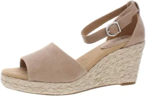 Style & Co. Womens Seleene Faux Suede Wedge Sandals Taupe 8.5 Medium (B,M)