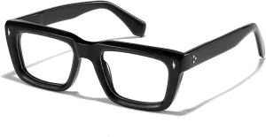 Sutton Retro Rectangle Acetate Thick Glasses Frame Prescription Optical Eyewear for Women Men 53-21-148mm