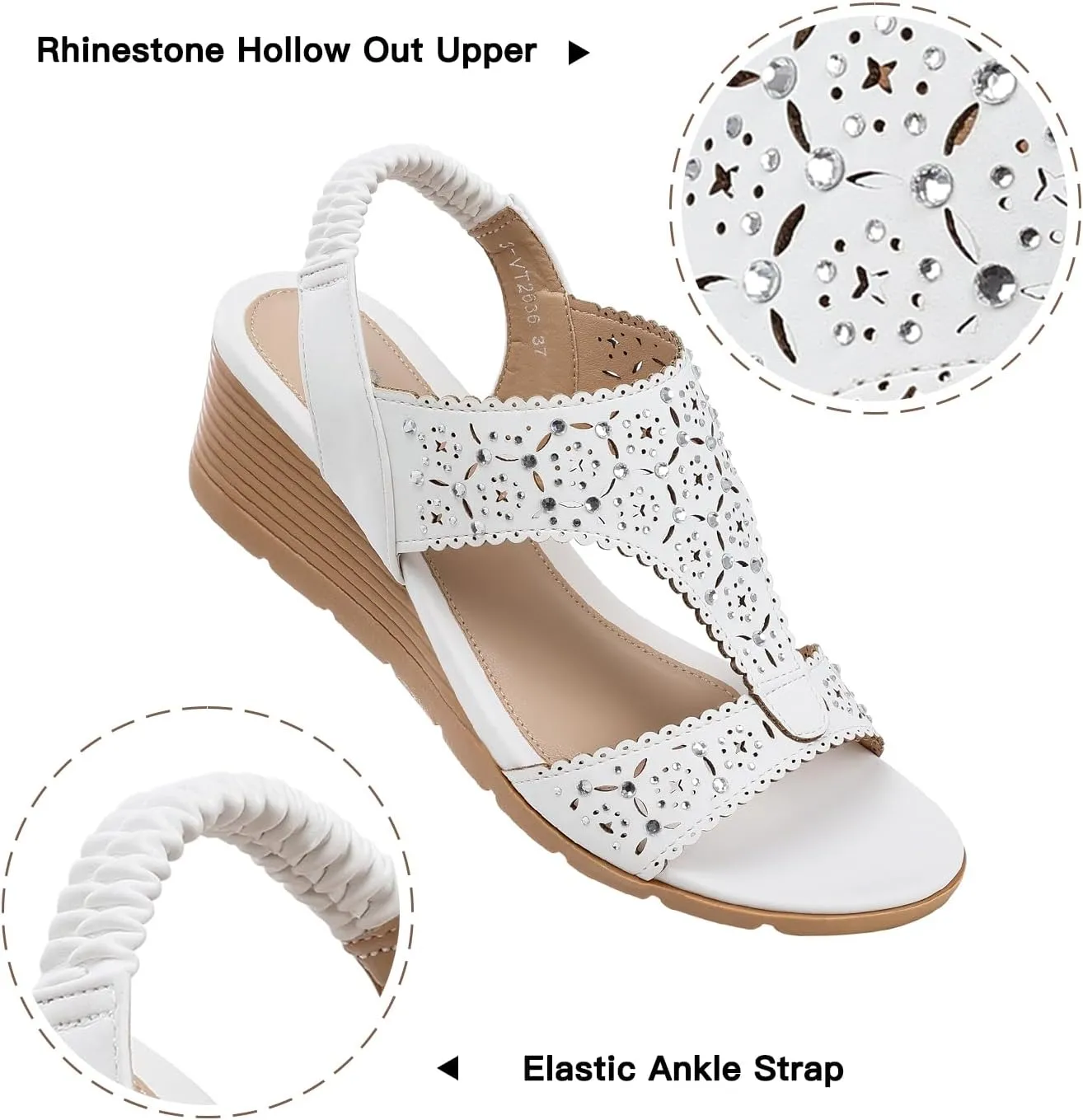 SWQZVT Wedge Sandals Women Dressy: Summer Low Wedges Comfort Sandal - Comfortable Strappy Casual Womens Sandals