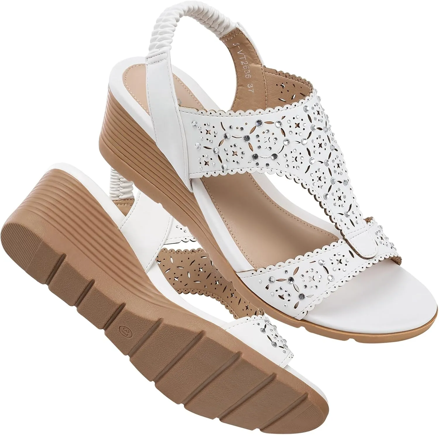 SWQZVT Wedge Sandals Women Dressy: Summer Low Wedges Comfort Sandal - Comfortable Strappy Casual Womens Sandals
