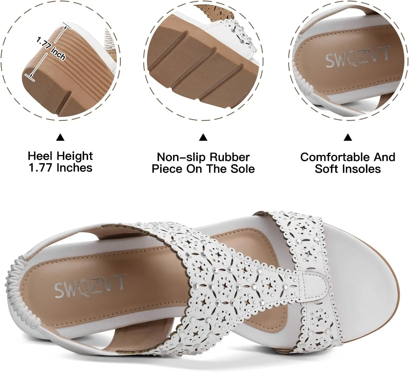 SWQZVT Wedge Sandals Women Dressy: Summer Low Wedges Comfort Sandal - Comfortable Strappy Casual Womens Sandals