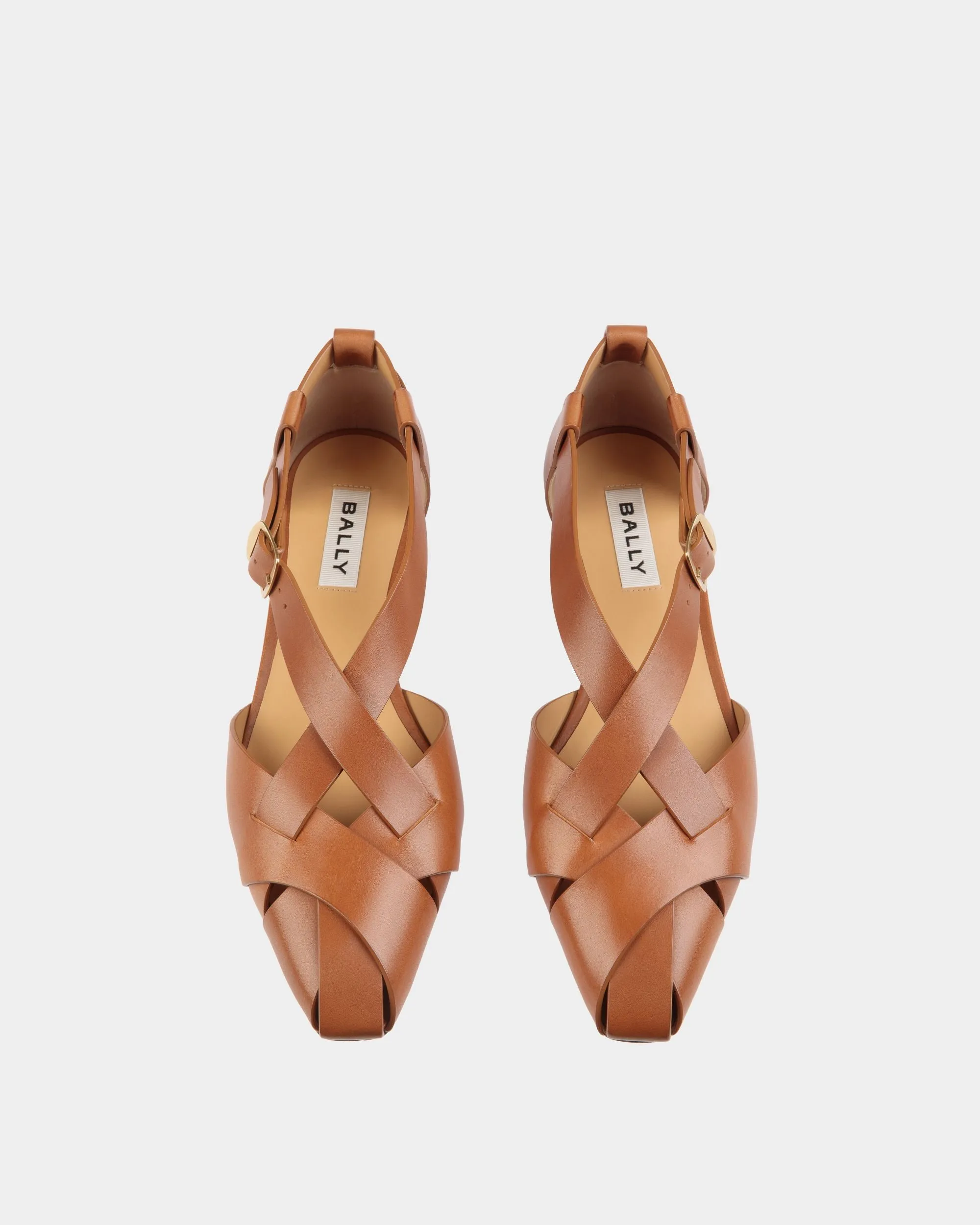 Sylt Flat in Brown Brushed Leather