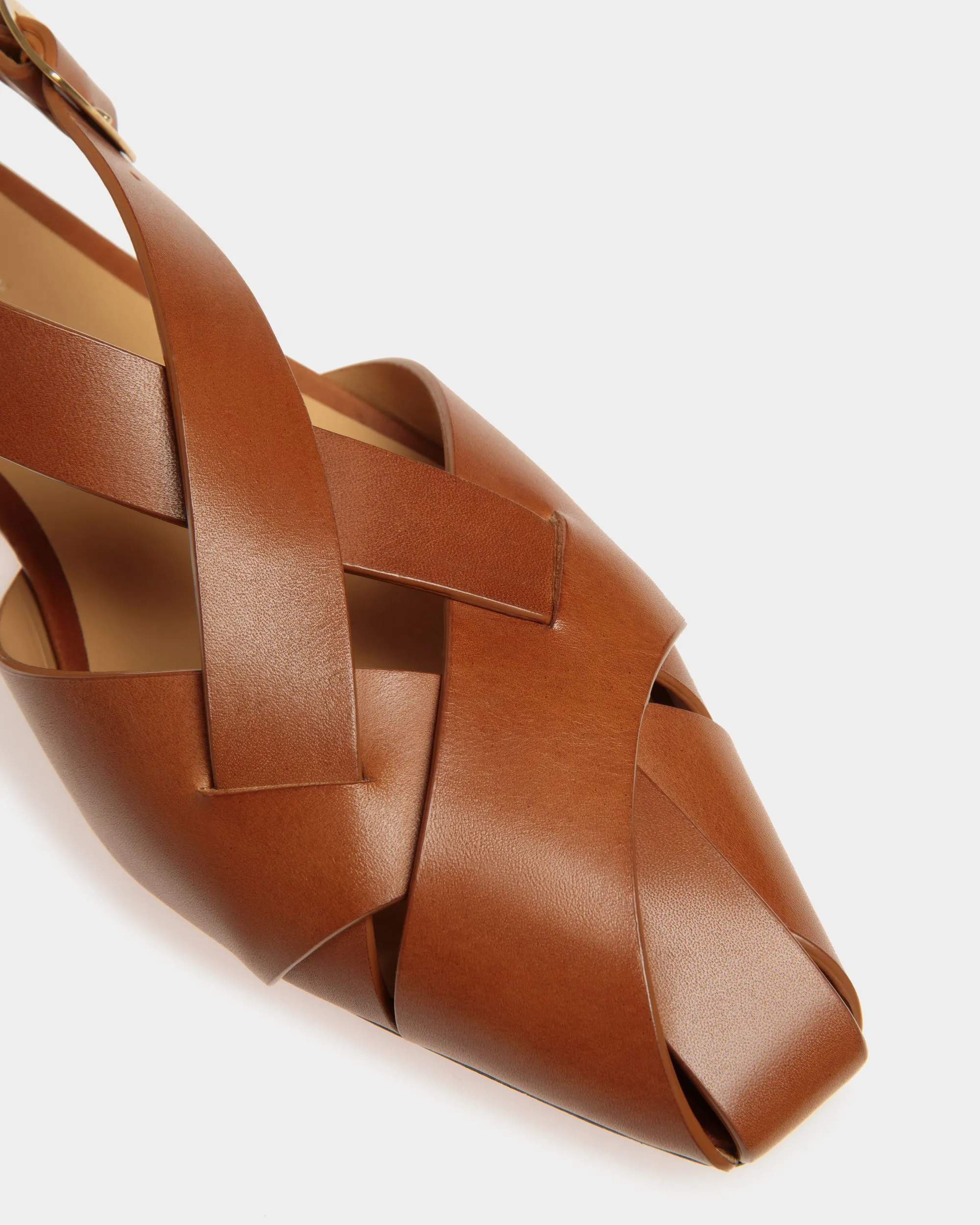 Sylt Flat in Brown Brushed Leather