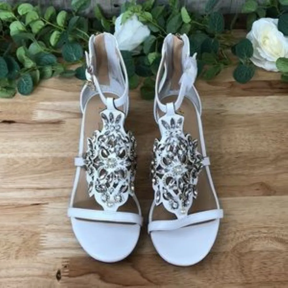 THALIA SODI Jamee Wedge Sandals white, 7.5