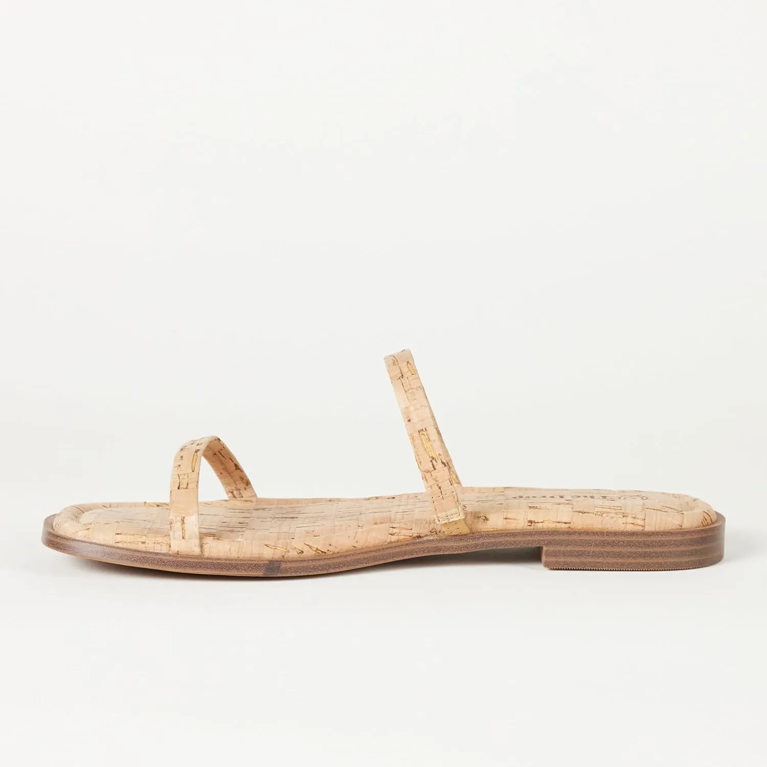 The Drop Women's Paris Square Toe Two Strap Flat Sandal
