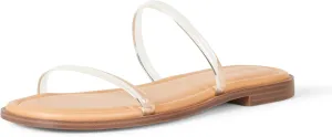 The Drop Women's Paris Square Toe Two Strap Flat Sandal