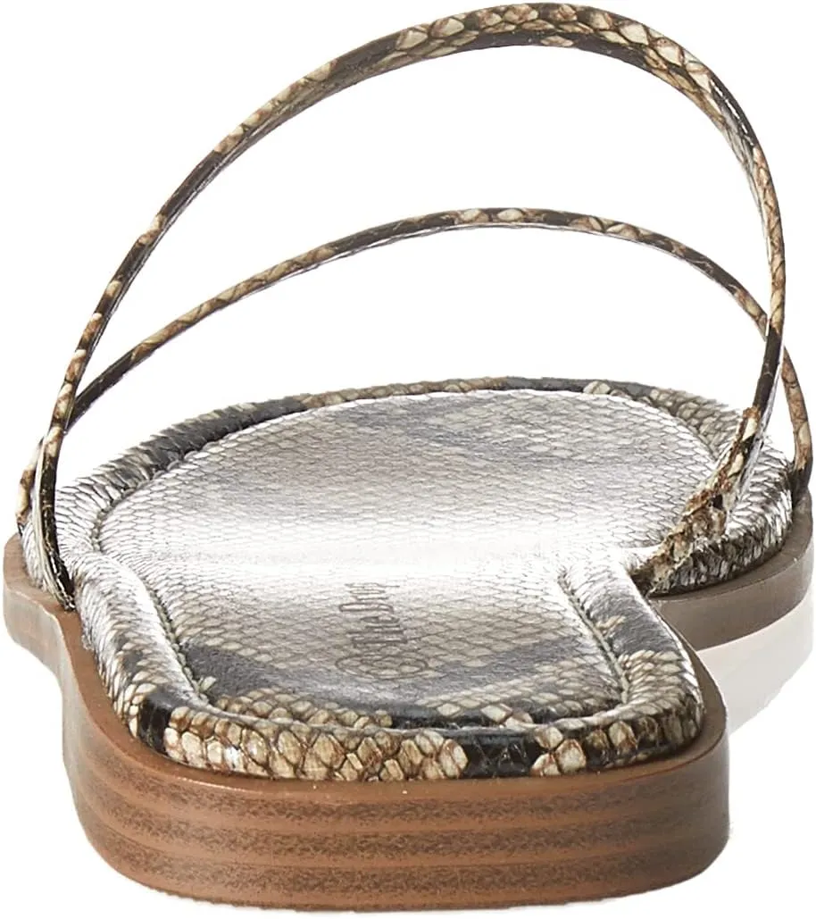 The Drop Women's Paris Square Toe Two Strap Flat Sandal