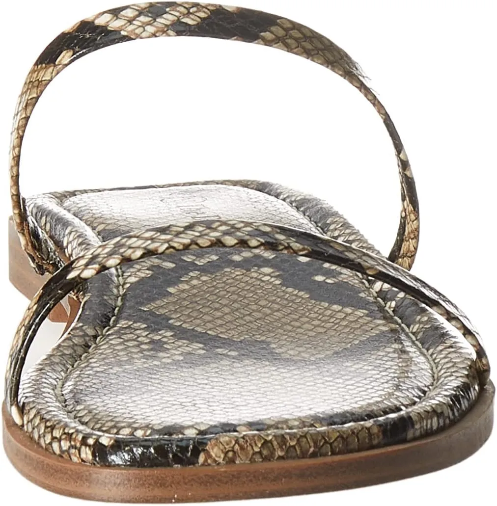 The Drop Women's Paris Square Toe Two Strap Flat Sandal