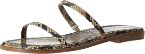 The Drop Women's Paris Square Toe Two Strap Flat Sandal