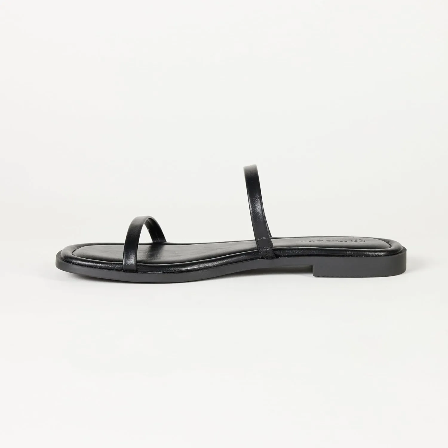The Drop Women's Paris Square Toe Two Strap Flat Sandal