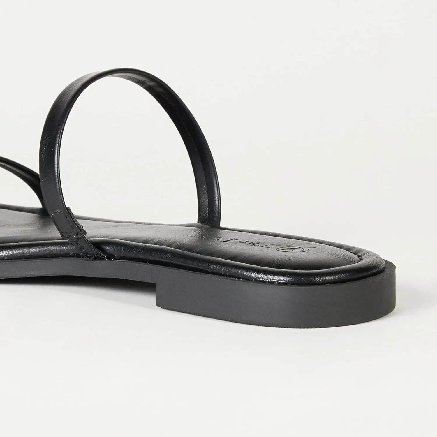 The Drop Women's Paris Square Toe Two Strap Flat Sandal