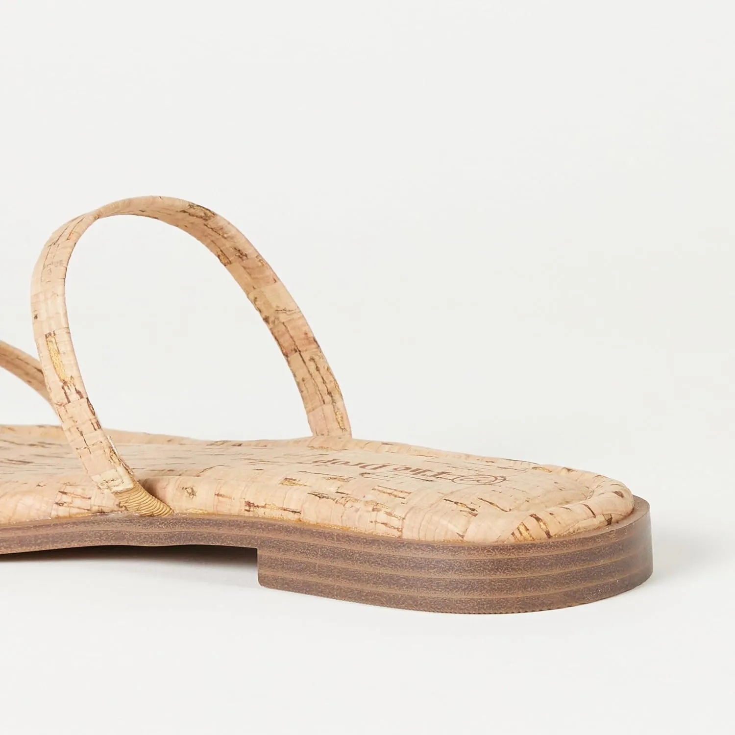 The Drop Women's Paris Square Toe Two Strap Flat Sandal
