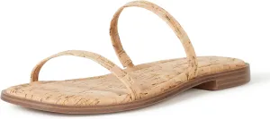 The Drop Women's Paris Square Toe Two Strap Flat Sandal