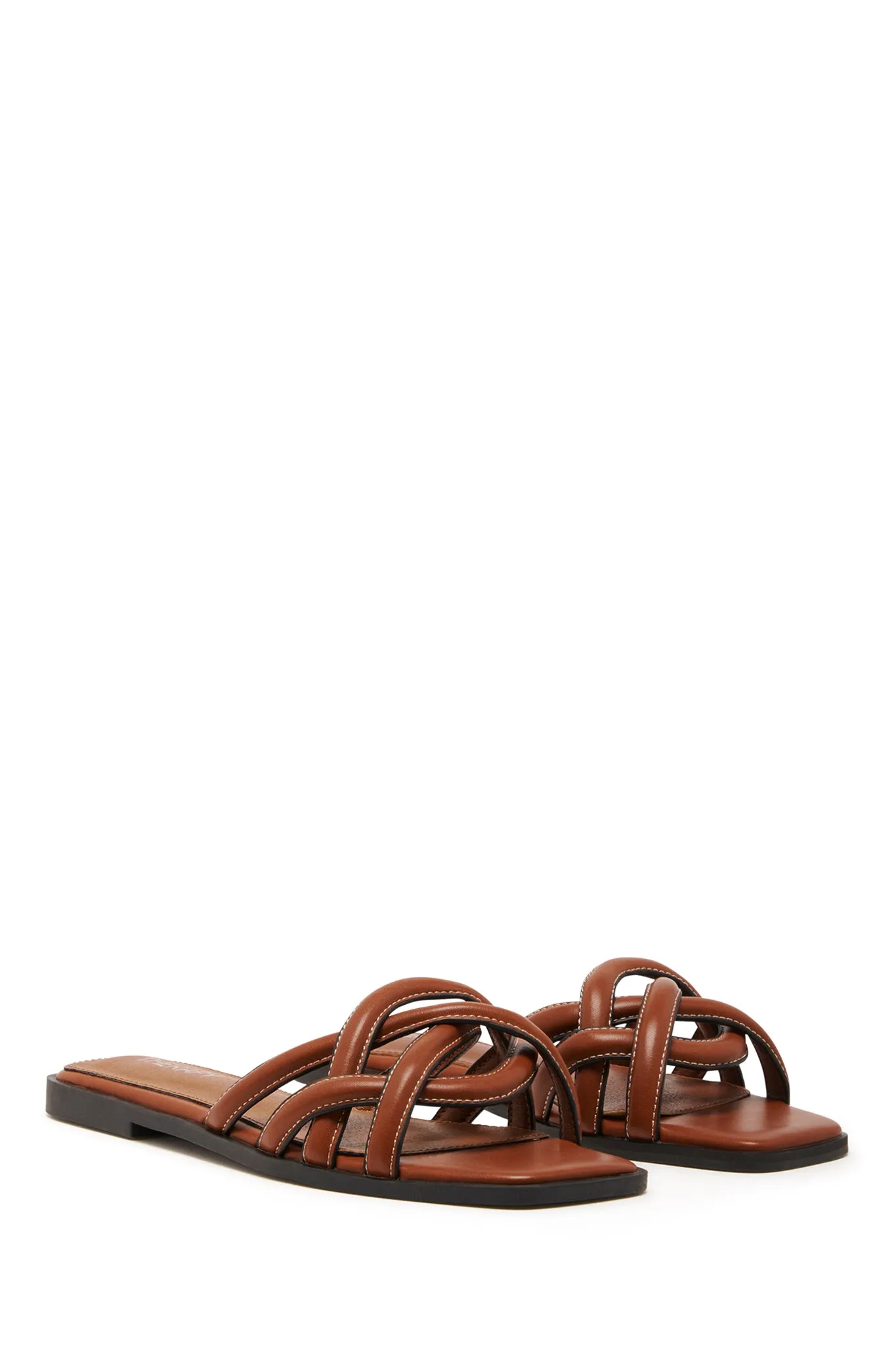 THERAPY Gabrielle Flat Sandal Dark Tan