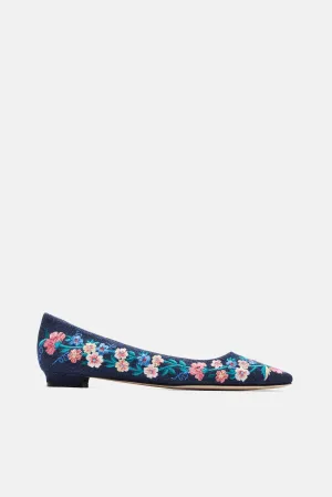 Titto Embroidered Flat - Jean Embroidery