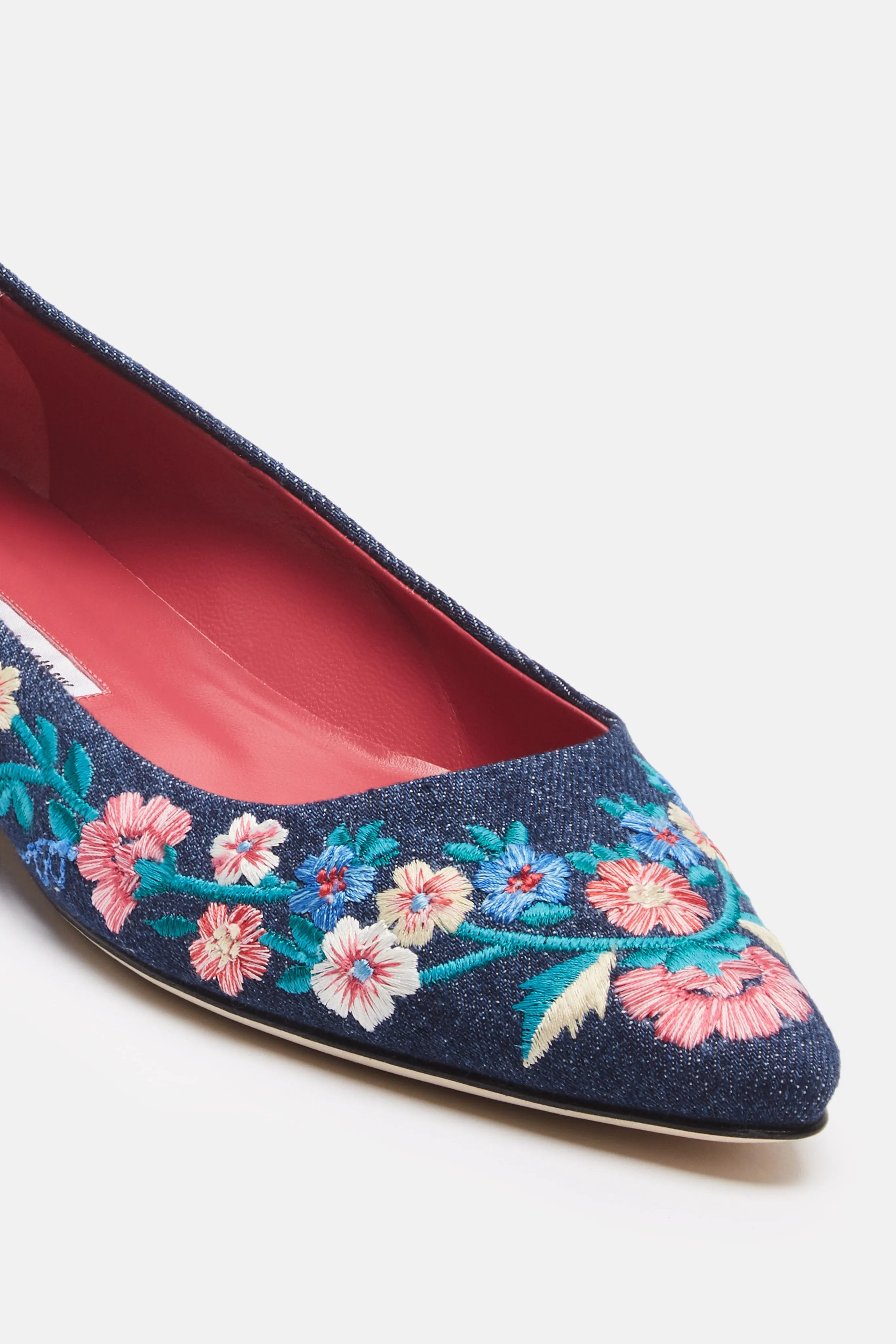 Titto Embroidered Flat - Jean Embroidery