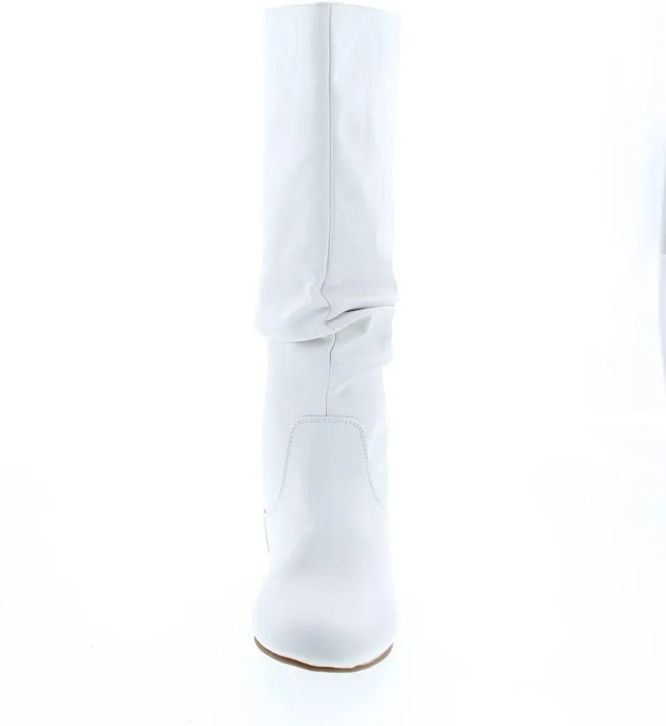 TOP Moda Data-1 Women's Shoes Cute & Comfort Round Toe Flat Heel Slouchy Mid Calf Boot