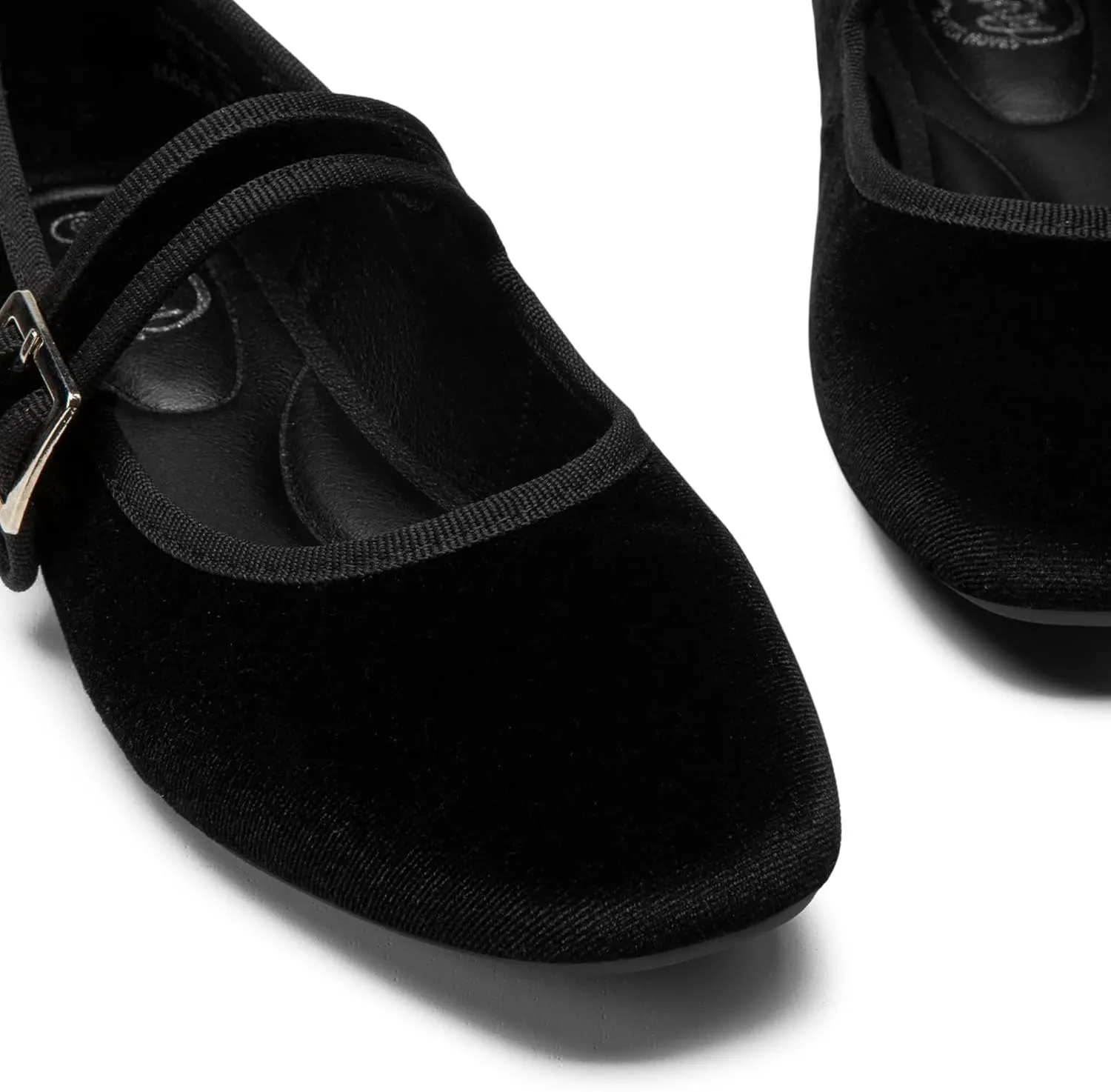 Trary Women's Ballet Flats,Square Toe Velvet Mary Jane Shoes Women,Comfortable Dress Shoes for Women Dressy