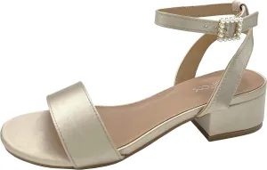 TruFox Open Toe Ankle Strap Low Block Heel Dressy Sandal