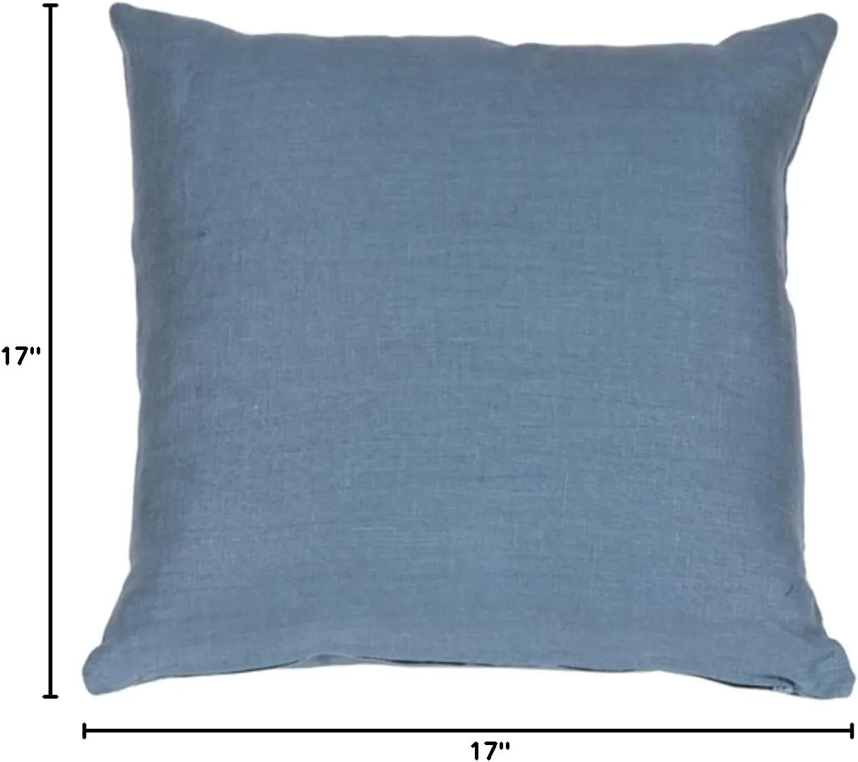 Tuscany Linen Wedgewood Blue Throw Pillow 17x17 Square, Complete with Pillow Insert