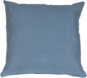 Tuscany Linen Wedgewood Blue Throw Pillow 17x17 Square, Complete with Pillow Insert