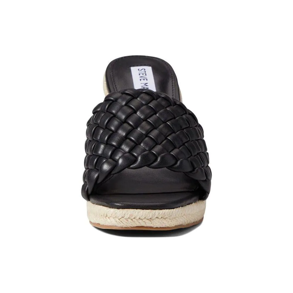 Udele Black Braided Wedges