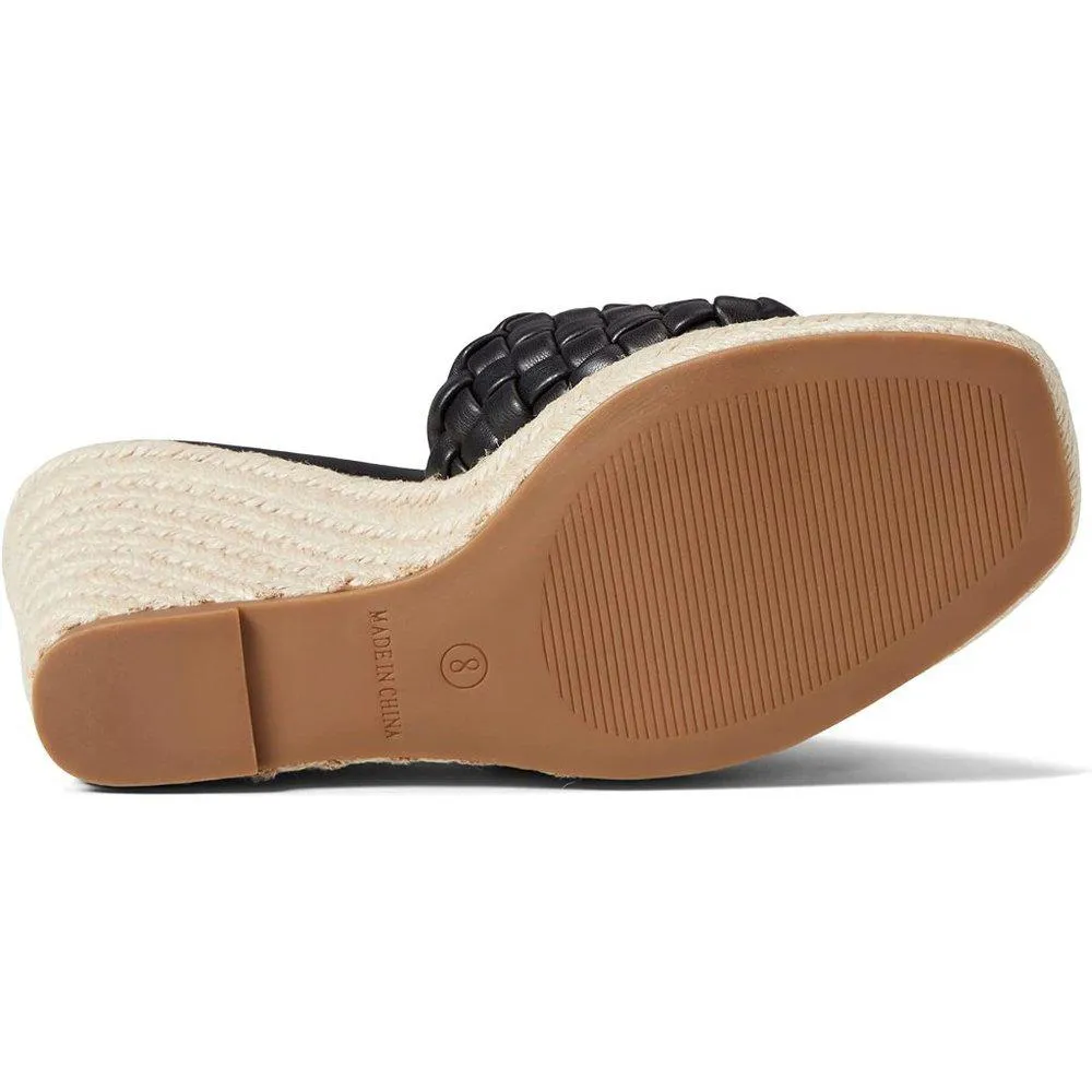 Udele Black Braided Wedges