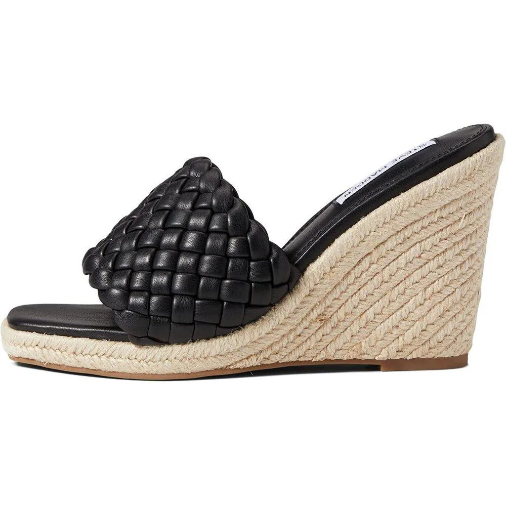Udele Black Braided Wedges