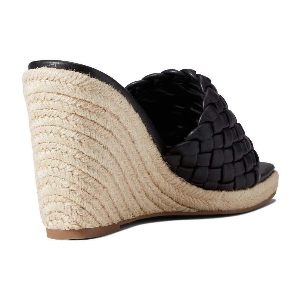 Udele Black Braided Wedges