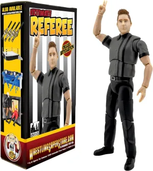 Ultimate Dark Gray Referee with Deluxe Articulation for Wrestling Figures