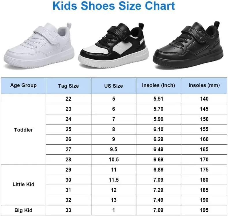 Unisex Kids Tennis, Running Shoes - Black, Size 8 (Little Kid, Women's 7) - Mesh, Flat Heel, Lace-Up, Round Toe, Casual, Athletic Sneakers