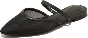 USIMAD Mesh Mule Flats for Women with Arch Support Pointed Toe Memory Foam Insole Casual Comfortable Shoes