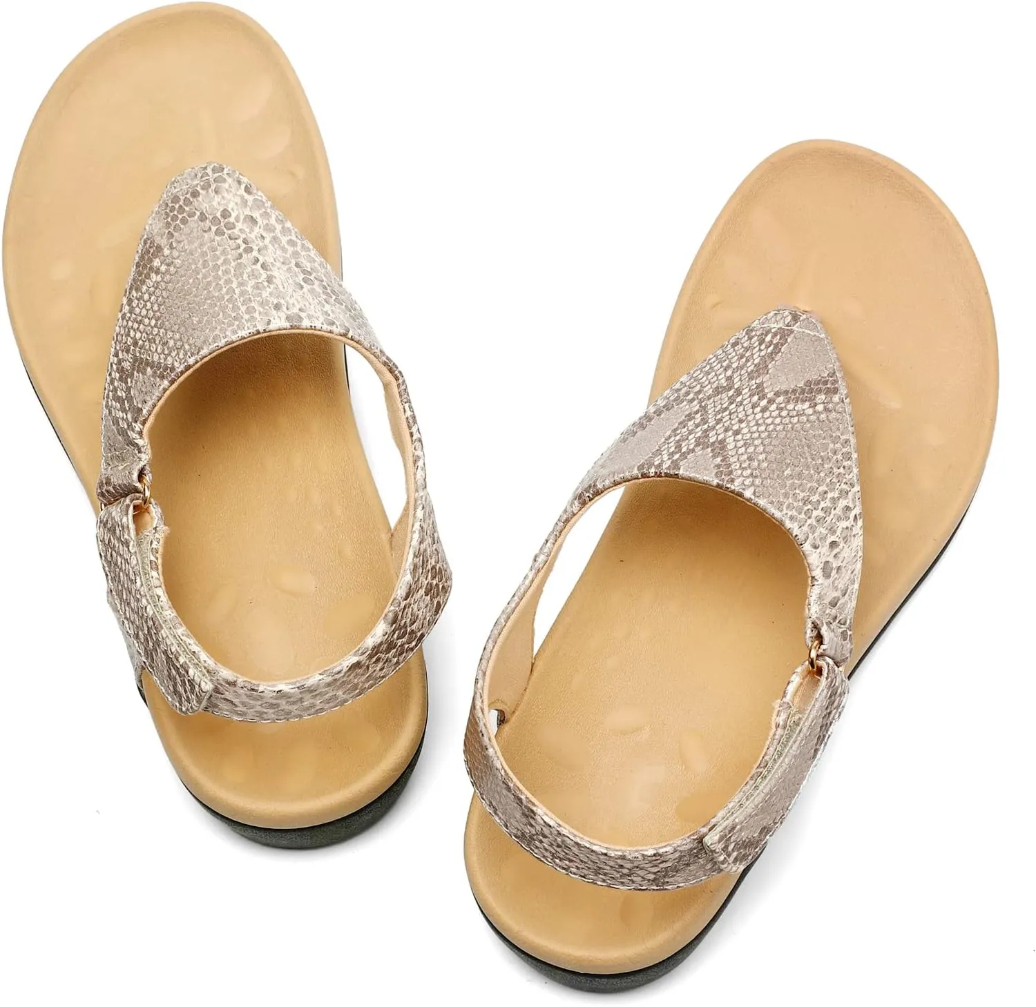 UTENAG Womens Arch Support Sandals Orthotic Adjustable Thong Flip Flops Shoes