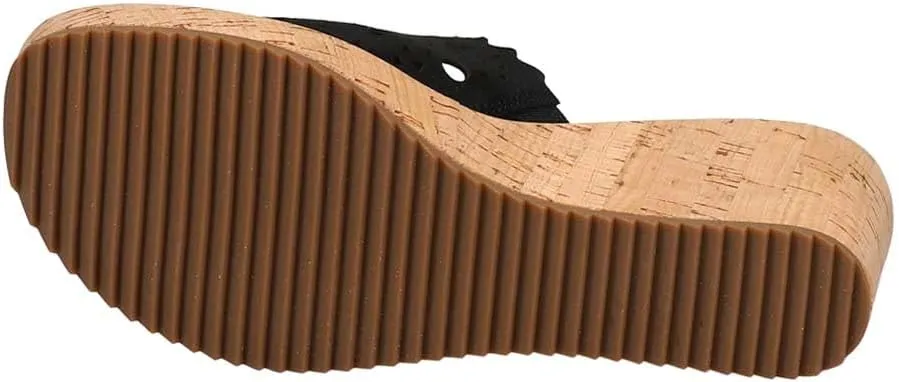VANELi Womens Cammie Cut Outs Cork Casual Sandals Casual Mid Heel 2-3" - Black