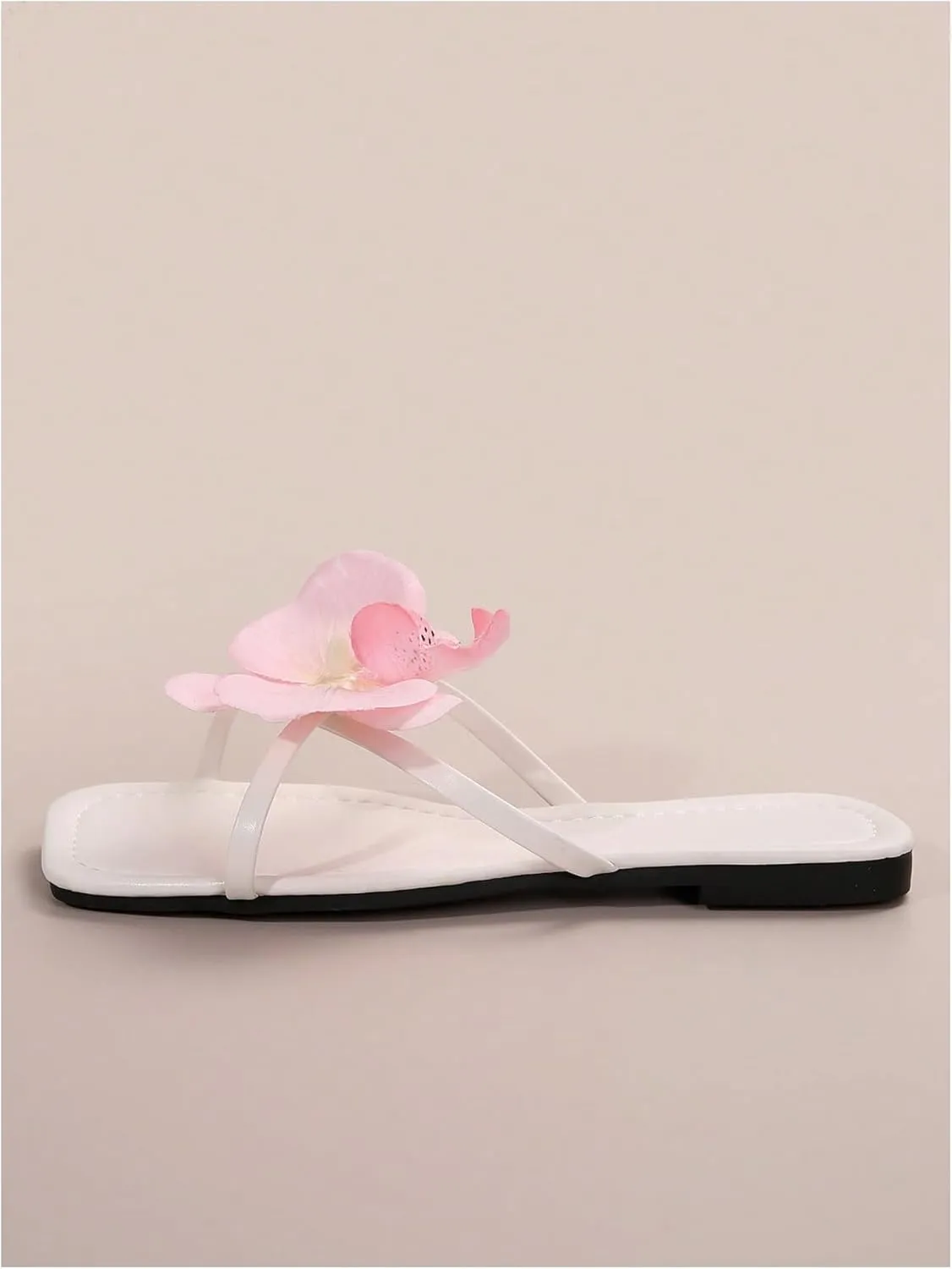 Verdusa Women's Flower Cross Strap Flat Sandals Summer Beach Slide Shoes