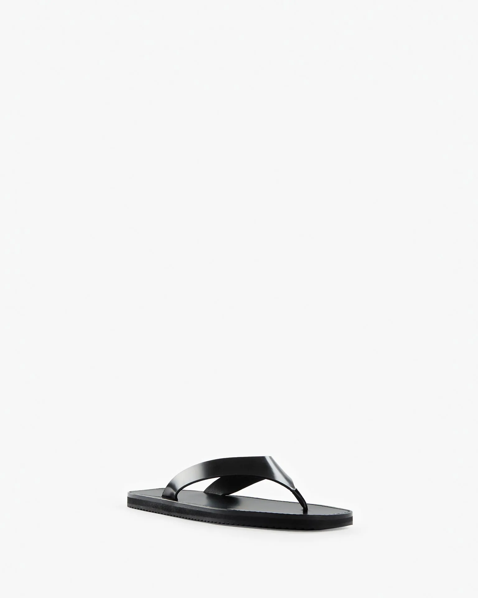 Vermelho Flat in Black Brushed Leather