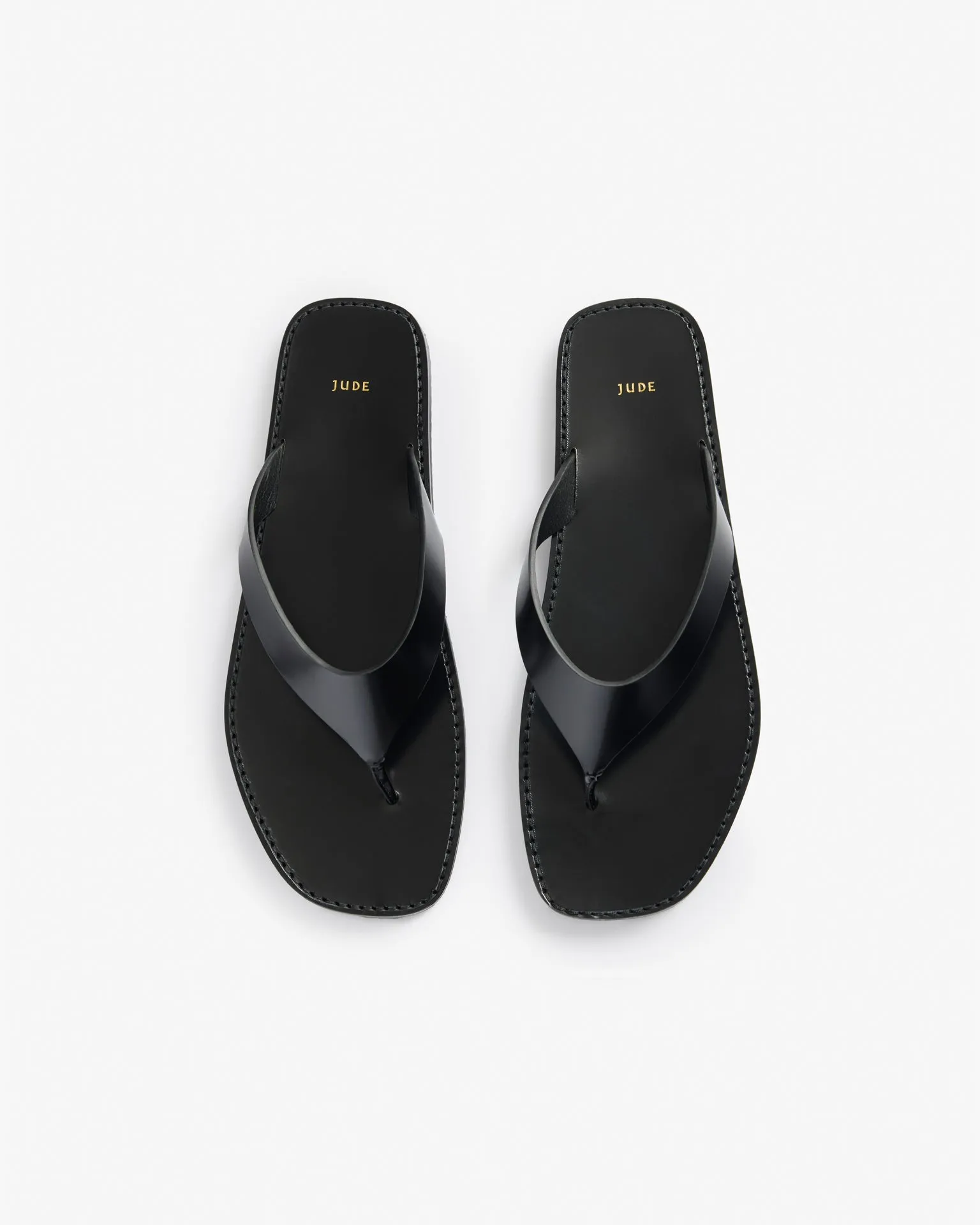 Vermelho Flat in Black Brushed Leather