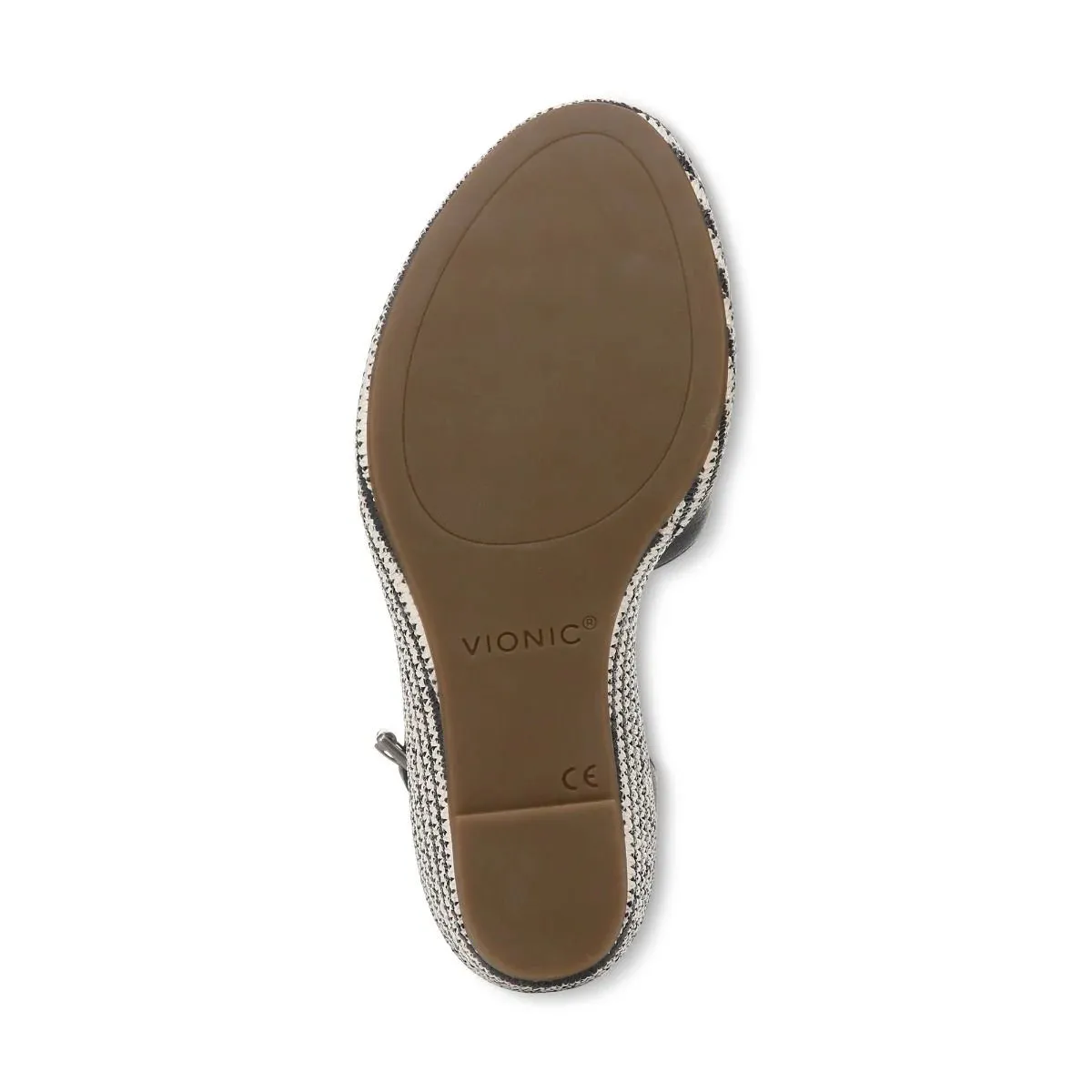 VIONIC MARINA NAVY LEATHER WEDGE SANDAL