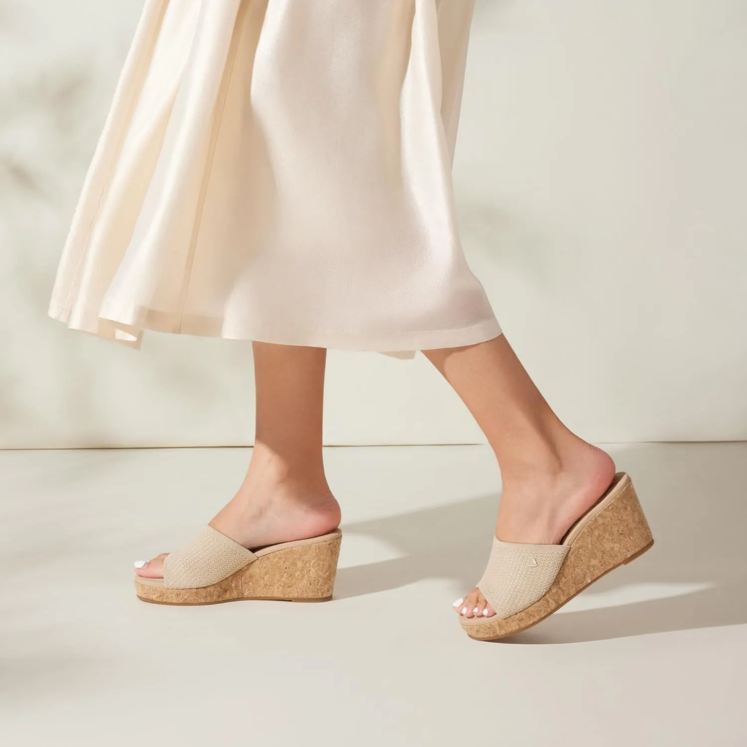 VIVAIA Stacey Pro Round-toe Wedge Sandals for Women Open Toe Sandals Comfy Casual Dressy Summer