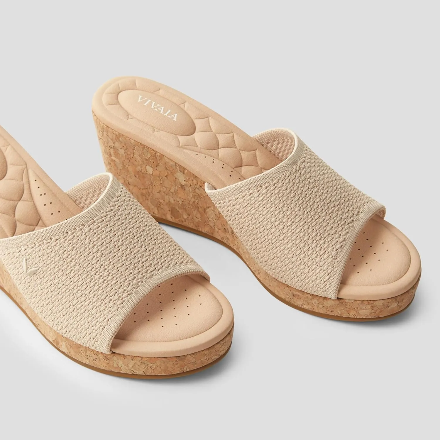 VIVAIA Stacey Pro Round-toe Wedge Sandals for Women Open Toe Sandals Comfy Casual Dressy Summer