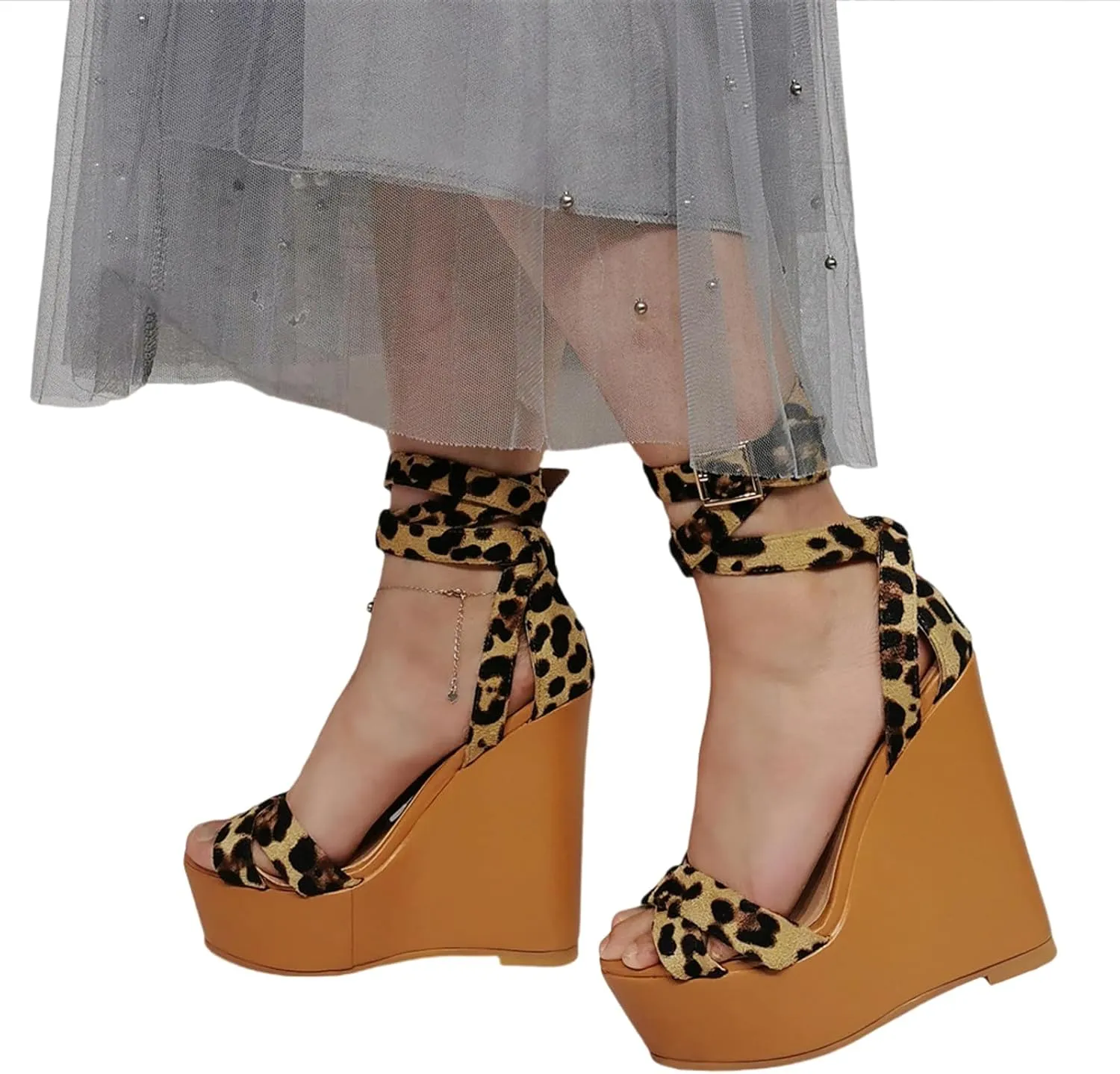 Wedge Sandals for Women | Plus Size High Heels | Unisex Styling for Drag/Cosplay | Nightclub Party Shoes | Comfort & Platform Design,Brown,36